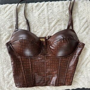 Faux Leather Elegant Top